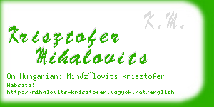 krisztofer mihalovits business card